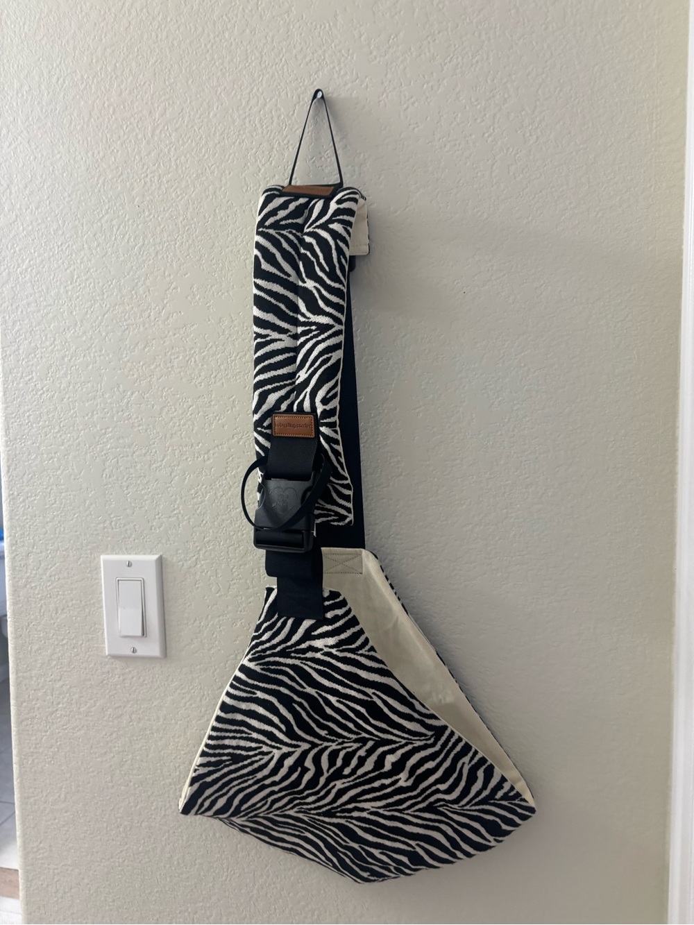 Zebra Print Sling / Toddler Carrier - black and White